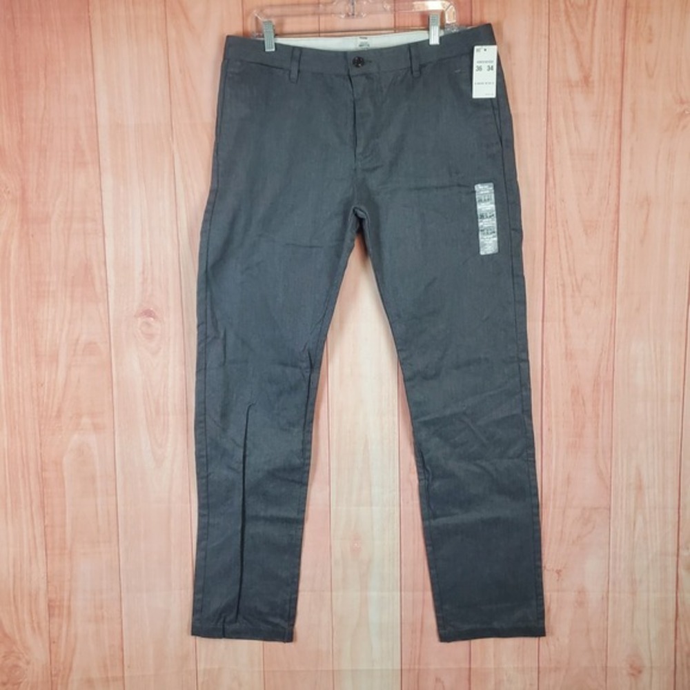 Dockers Modern Khaki Mens Tapered Pants 36X34 Gray Heather Cotton Slash Pockets